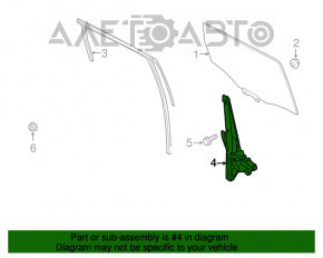 Geam electric cu motor spate dreapta Ford Escape MK3 13-19, 6 pini.