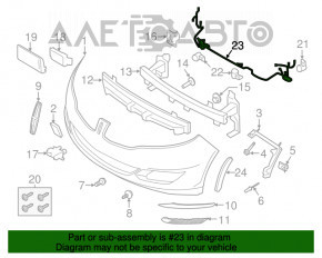 Проводка переднего бампера Lincoln MKZ 13-16 с автопарковкой
