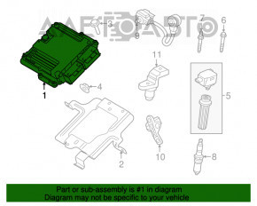 Blocul ECU al motorului Ford Edge 15-18 2.0T