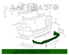 Губа заднего бампера Dodge Durango 14- структура, под фаркоп, под 1 выхлоп