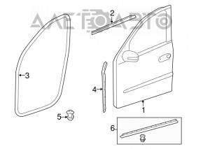 Уплотнитель двери передней левой Mercedes W164 ML передний