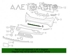 Capacul de bara fata centrala Dodge Durango 14-20 structura