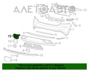 Cadru asamblat pentru farurile de ceață, partea dreaptă, Dodge Durango 14-20, cu ornamente cromate.