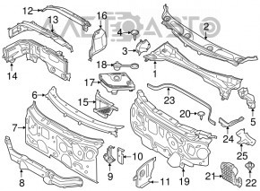 Grilă de scurgere a apei, ștergătoare de parbriz dreapta BMW X1 F48 16-22