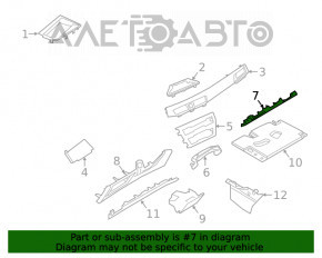 Capacul panoului frontal inferior al spatiului pentru picioarele pasagerului BMW X1 F48 16-22, spate, negru