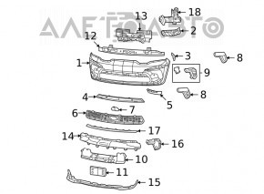 Suportul pentru bara de protecție față dreapta Dodge Durango 14-