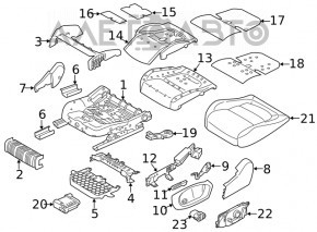 Controlul scaunului din spate dreapta Jaguar F-Pace X761 17-