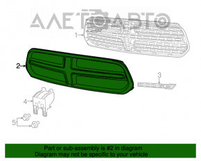 Обрамление решетки радиатора grill Dodge Durango 14-20 в цвет кузова