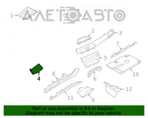 Capacul panoului frontal cu deflector stânga BMW X1 F48 16-22 în lemn închis