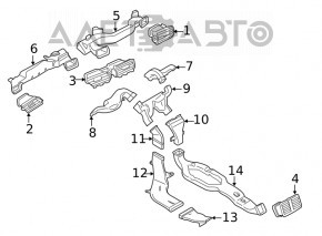 Дефлектор воздуховода центральной консоли BMW X1 F48 16-22