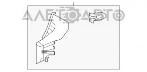 Capacul de acoperire a arcului drept Toyota Highlander 20- negru.