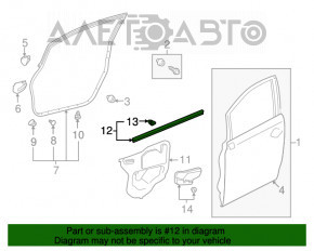 Garnitură ușă față dreapta Lexus Hs250h 10-12 inferioară