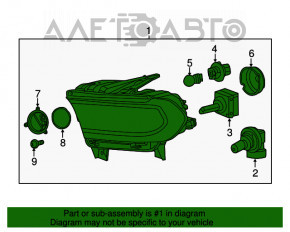 Far stânga față asamblată Dodge Durango 14-15 xenon luminos