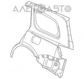 Aripa din spate dreapta a Dodge Durango 14-20.