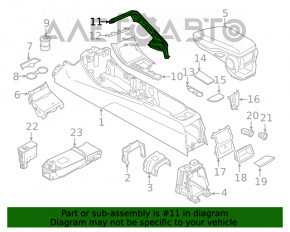 Накладка центральной консоли под джойстик BMW X1 F48 16-22 черная кожа