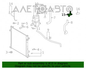 Tee-ul sistemului de răcire Toyota Highlander 20-22 3.5