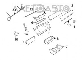 Cutie de mănuși, compartiment de depozitare pentru BMW X5 E70 07-09, complet asamblat.