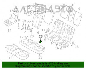 Capacul scaunului din al doilea rând stânga pentru BMW X1 F48 16-22 negru, zgârieturi