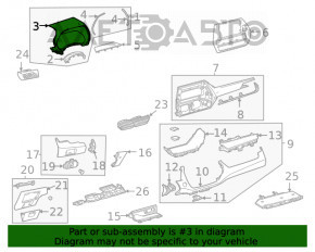 Cadru de bord Toyota Highlander 20- negru