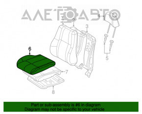 Пассажирское сидение Dodge Durango 14-17 без airbag, тряпка беж