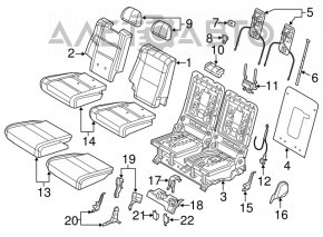 Rândul din spate al scaunelor, al treilea rând, pentru Dodge Durango 14-17, este tapițat cu material textil negru, necesitând curățare chimică.