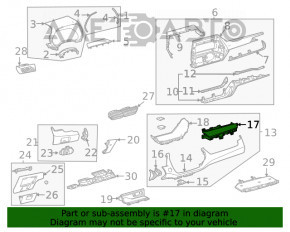 Panoul de bord inferior Toyota Highlander 20- gri.