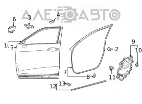 Garnitura capacului usii frontale stangi spate Toyota Highlander 20-