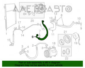 Трубка кондиционера компрессор-печка Dodge Durango 11- 3.6 без крышки