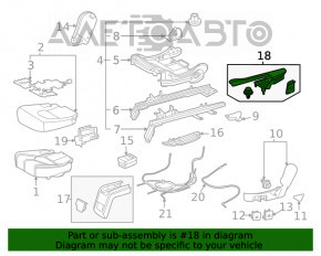 Capacul de fixare a scaunelor al celui de-al doilea rând, stânga, exterior, Toyota Highlander 20 - suport rupt, zgârieturi.