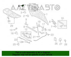 Отбойник капота правый внутренний Audi A4 B8 13-16 рест новый OEM оригинал