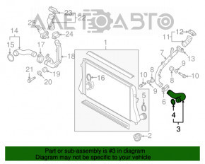 Патрубок интеркулера левый нижний VW Jetta 11-18 USA TDI