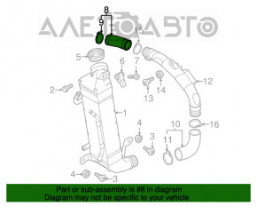 Tubul de admisie de aer superior VW Passat b7 12-15 SUA 2.0TDI nou, neoriginal