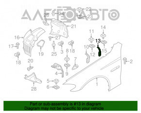 Suport aripi față stânga BMW 5 F10 11-16, al doilea spate, nou, neoriginal.