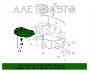 Izolația capotei VW CC 13-17, nouă, neoriginală