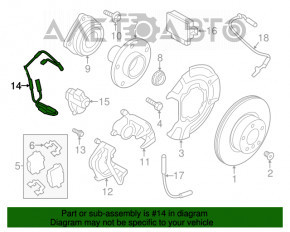 Senor de uzură a placuțelor de frână spate dreapta pentru BMW X3 F25 11-17, nou, neoriginal