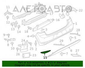 Reflector spate dreapta VW Golf 15-17 nou, neoriginal