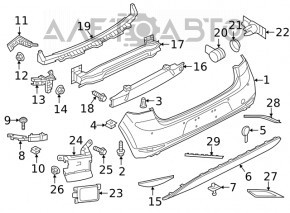 Reflector spate dreapta VW Golf 15-17 nou, neoriginal