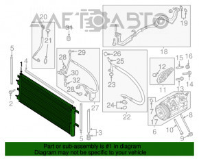 Radiatorul condensatorului de aer condiționat Ford Fusion mk5 17-20 2.0T nou TYC Taiwan