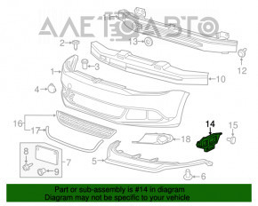 Suportul de bara fata stanga pentru VW Jetta 11-14 USA, nou, neoriginal.