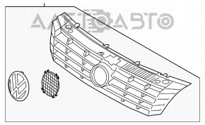 Решетка радиатора grill VW Passat b7 12-15 USA без эмблемы