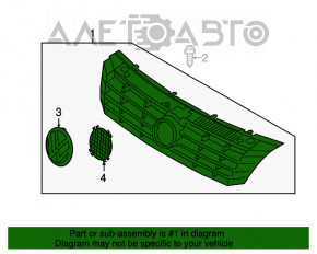 Решетка радиатора grill VW Passat b7 12-15 USA без эмблемы