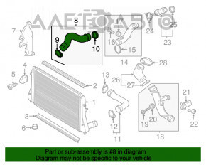 Furtun de aer dreapta pentru VW Passat B8 16-19 SUA 1.8T, 2.0T nou aftermarket