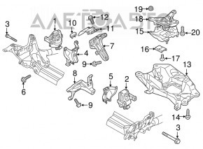 Pernele motorului spate Audi Q5 8R 11-17 2.0T, hibrid, nou, neoriginal