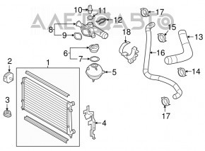 Radiator de răcire apă VW Jetta 11-15 SUA 2.0 manual nou aftermarket