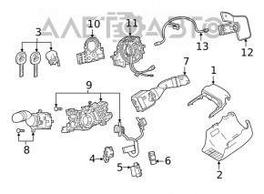 Cadrul coloanei de direcție Toyota Highlander 20-22 negru, complet