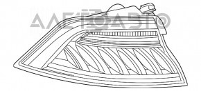 Lampa exterioară aripă stângă Audi Q8 18- LED, crăpată