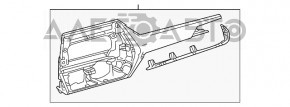 Capacul panoului frontal cu grila de aer dreapta Toyota Highlander 20- cu ornamente, zgarieturi, crom umflat