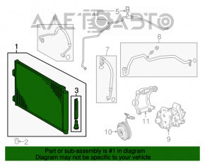 Radiatorul condensatorului de aer condiționat Toyota Rav4 13-18 hibrid nou TYC Taiwan