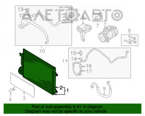 Radiatorul condensatorului de aer condiționat pentru VW Jetta 11-18 SUA 1.4T nou TYC Taiwan