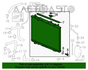 Radiator de răcire apă Acura MDX 14-20 nou TYC Taiwan